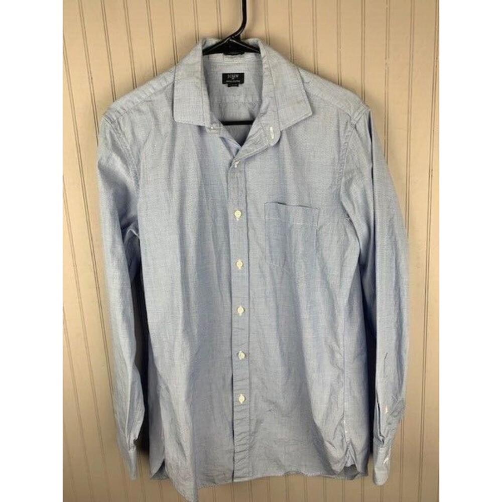J Crew Size M Mens Shirt Thompson Long Sleeve Blue Cotton Button Up